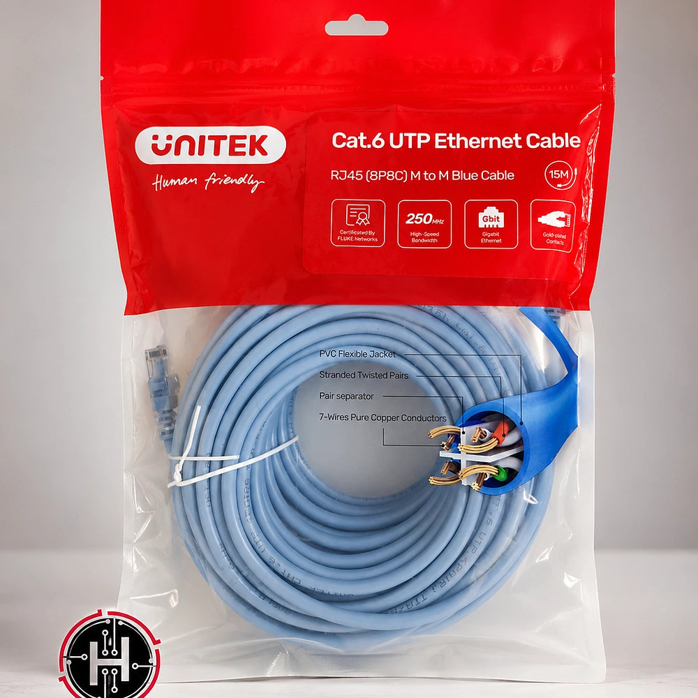 UNITEK Cat6 UTP Ethernet Cable RJ45 Blue Cable