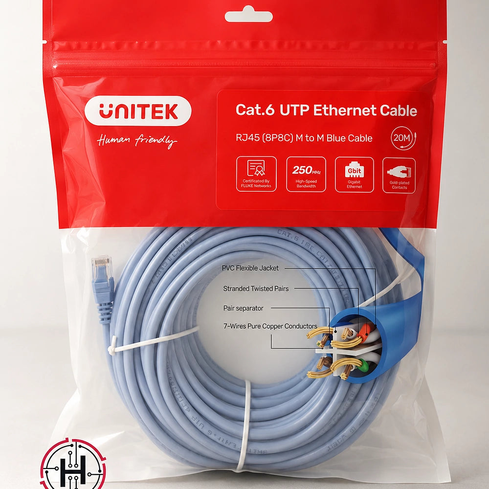 UNITEK Cat6 UTP Ethernet Cable RJ45 Blue Cable