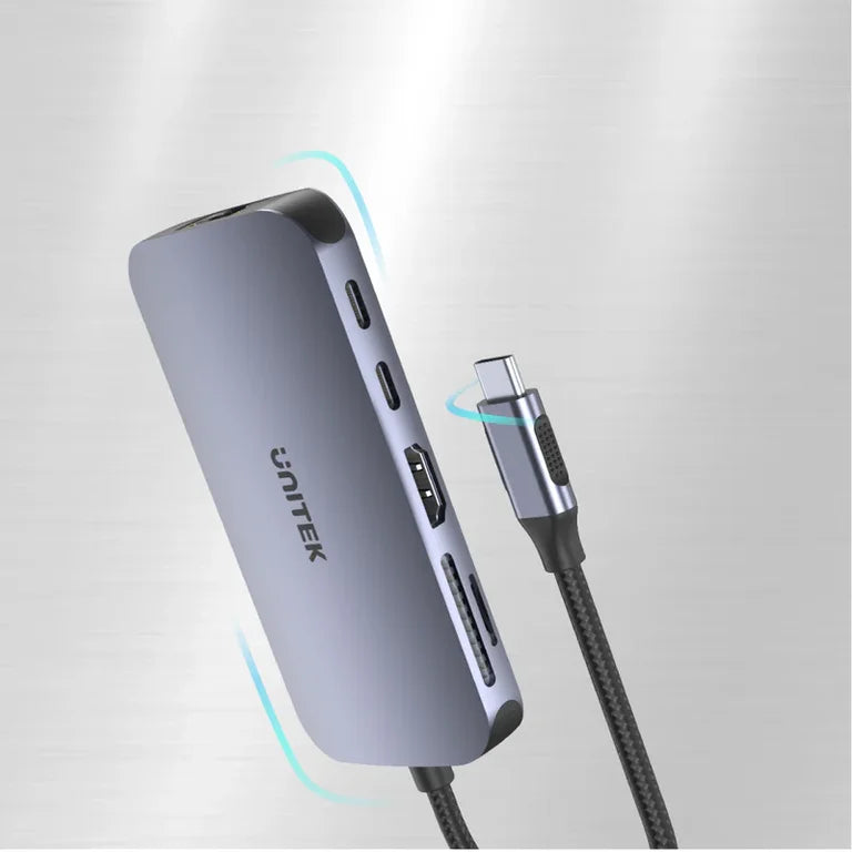 Unitek D1071A USB C Hub 9 in 1 HDMI RJ45 100W PD