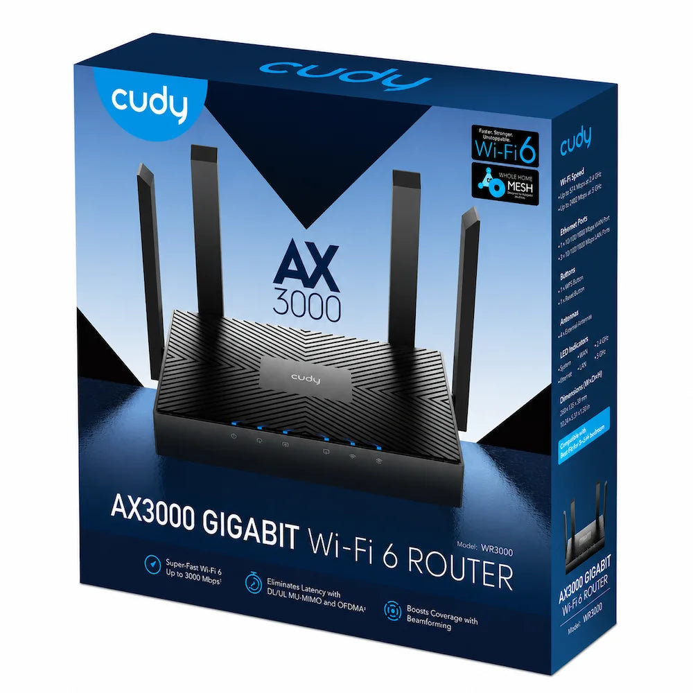 Cudy WR3000 2.0 AX3000 Mesh Wi-Fi 6 Router