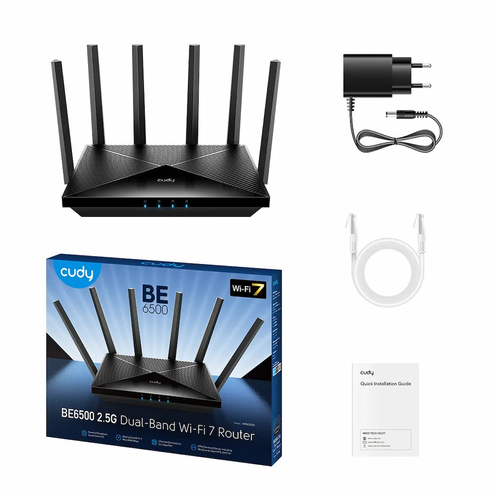 Cudy WR6500H BE6500 2.5G Mesh Wi-Fi 7 Router