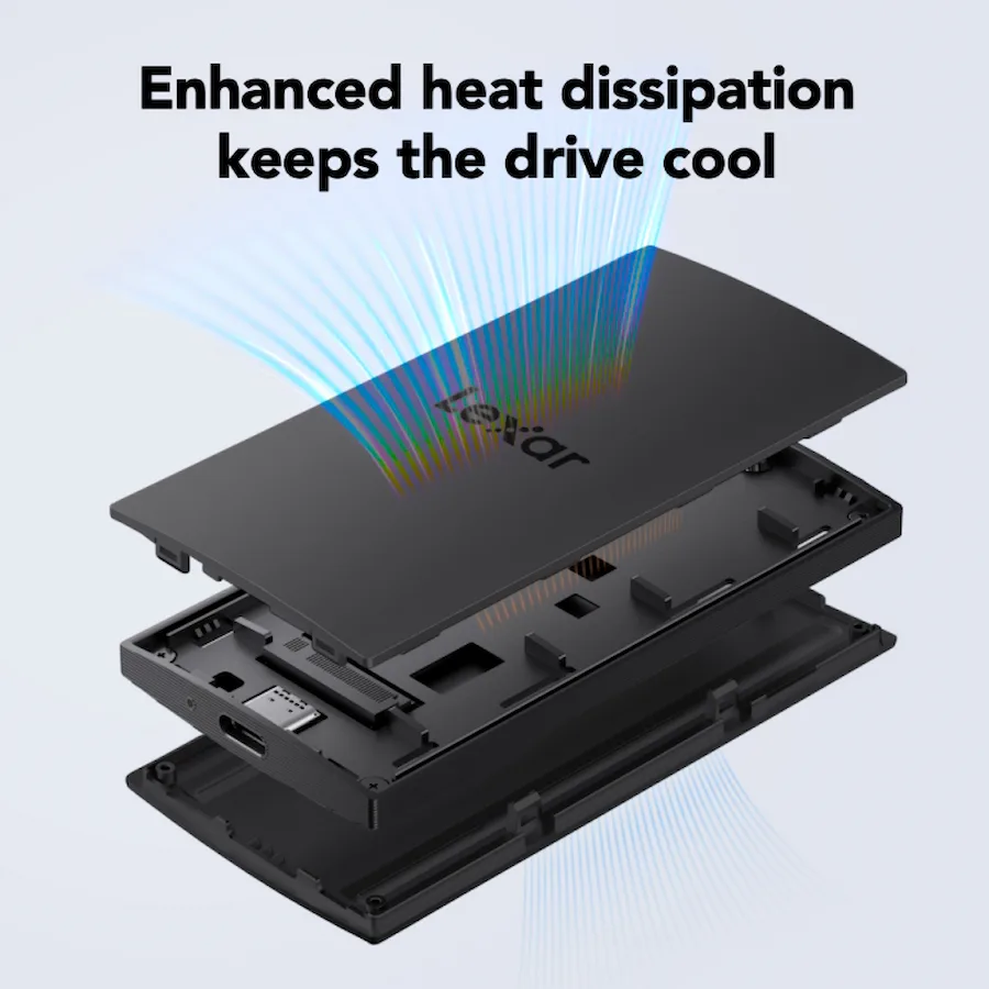 Lexar SL300 thermal dissipation portable SSD close-up