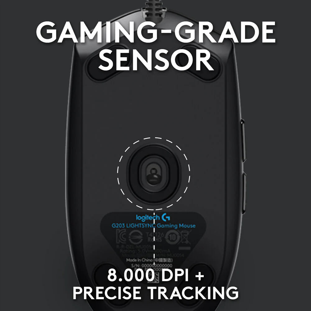 Logitech G203 LIGHTSYNC RGB 6 Button Gaming Mouse