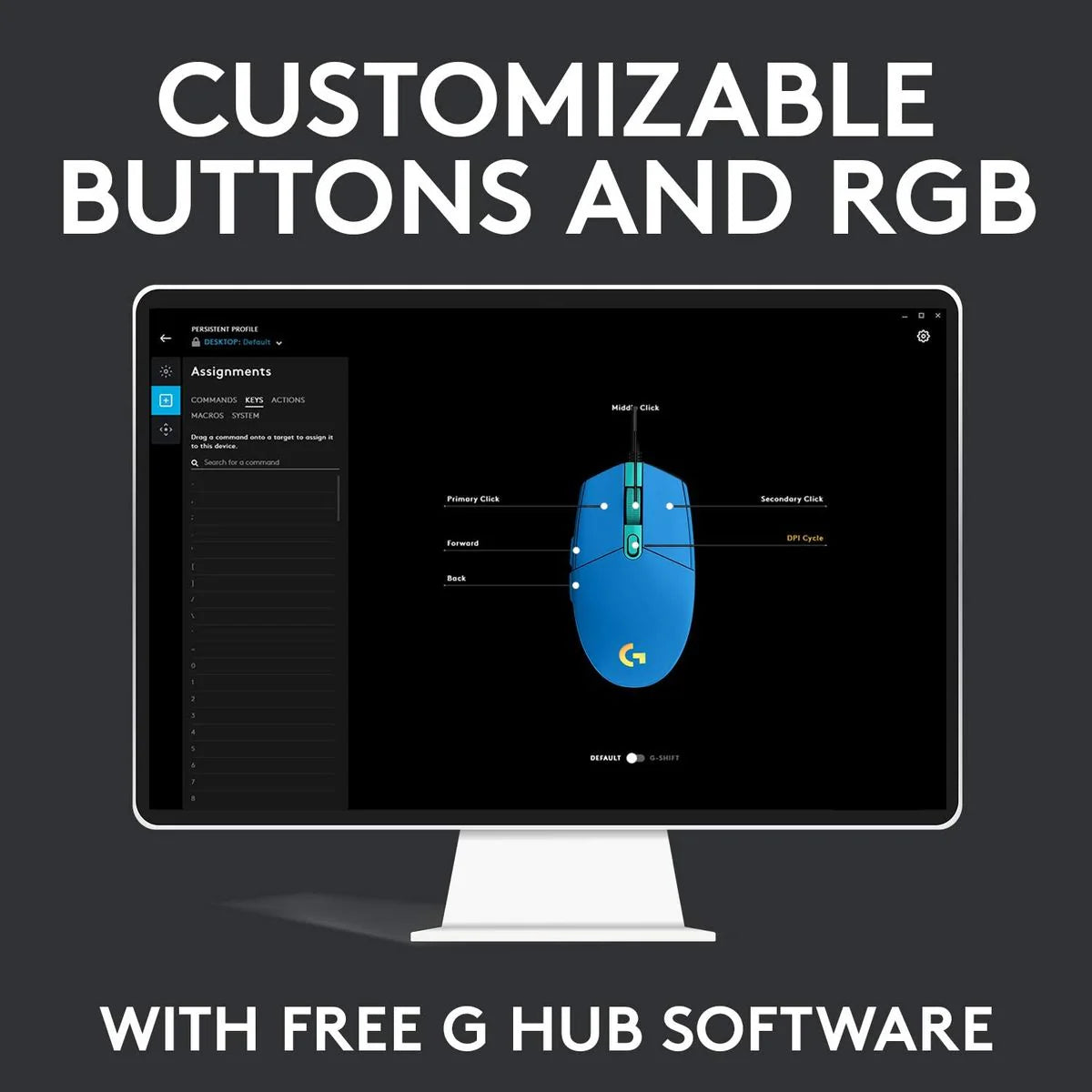 Logitech G203 LIGHTSYNC RGB 6 Button Gaming Mouse