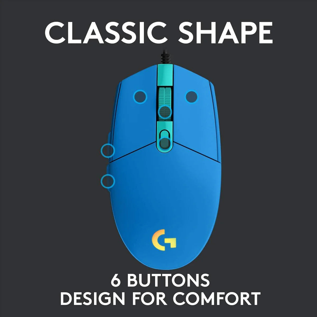 Logitech G203 LIGHTSYNC RGB 6 Button Gaming Mouse