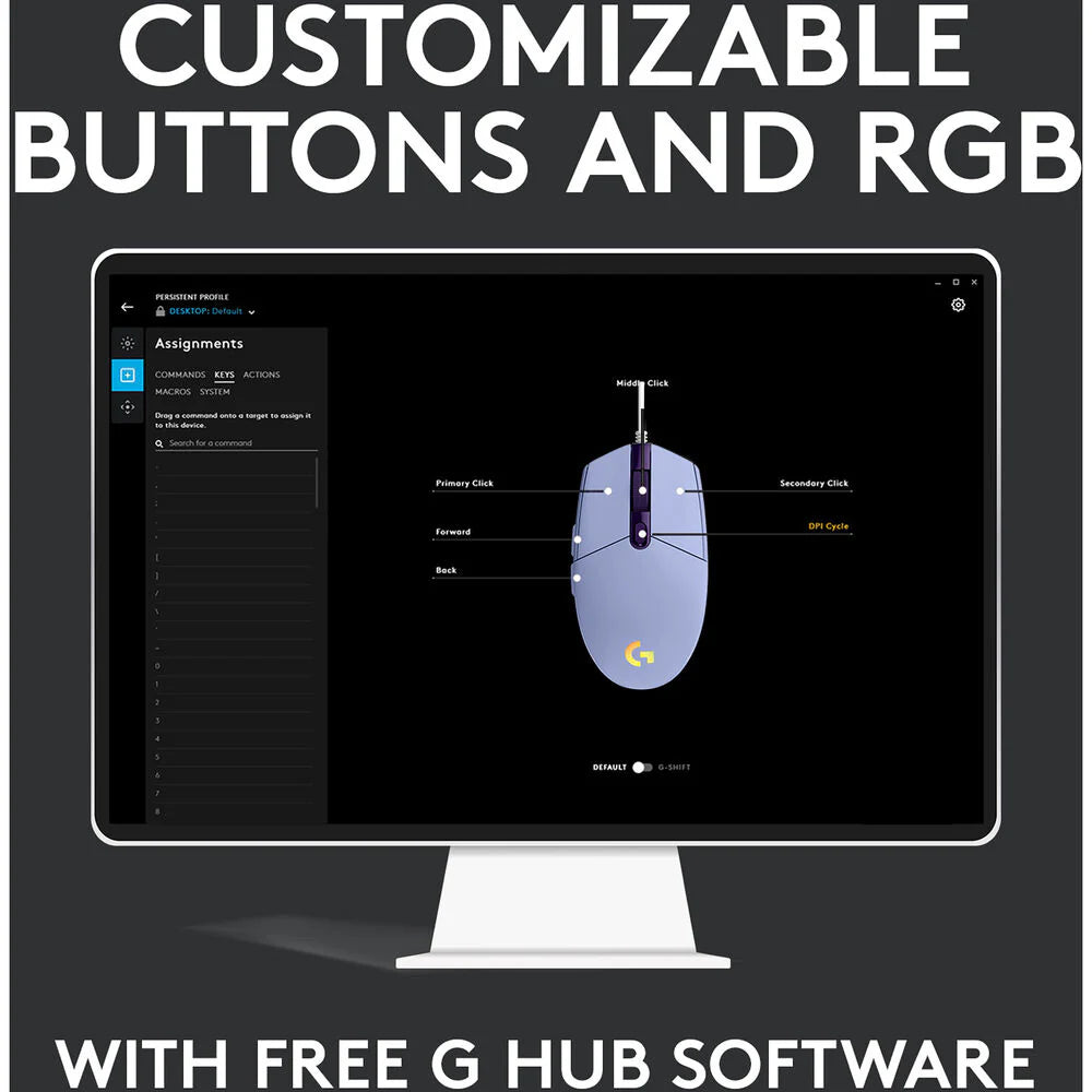 Logitech G203 LIGHTSYNC RGB 6 Button Gaming Mouse