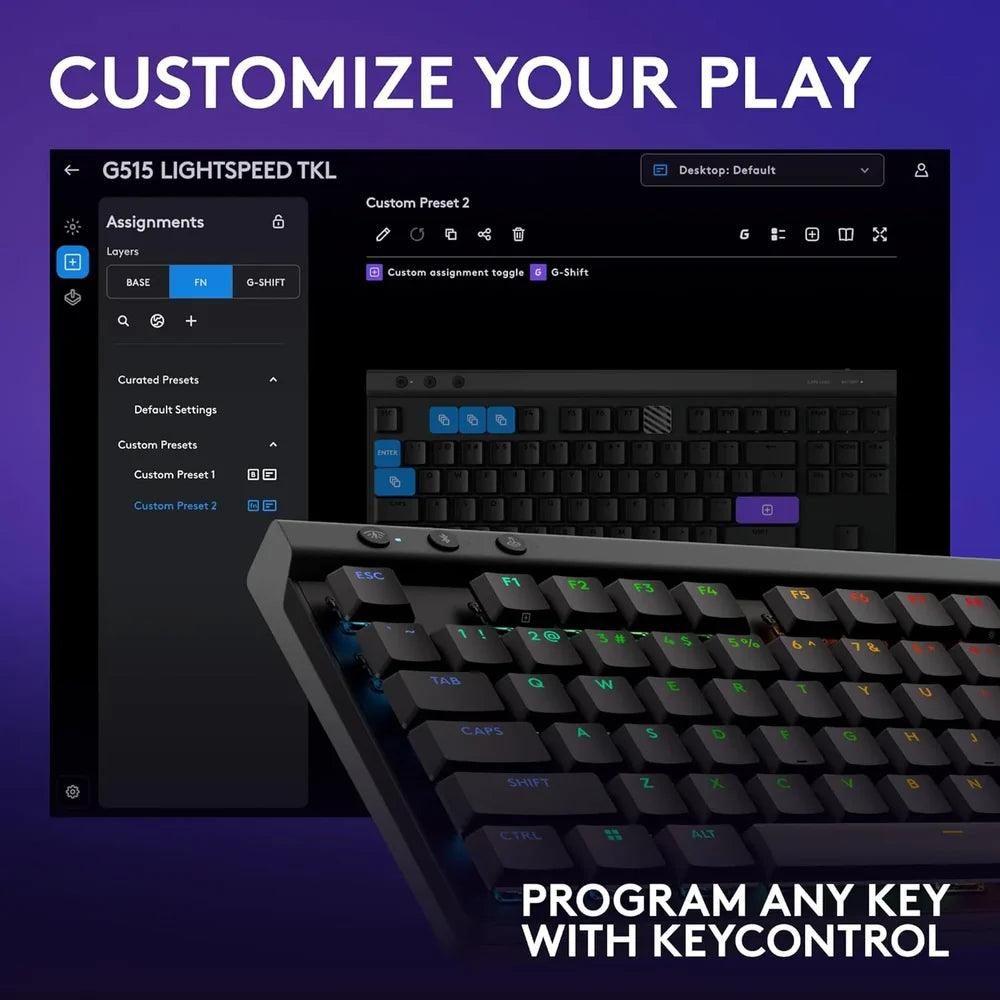 Logitech G515 LIGHTSPEED TKL Wireless Low-Profile Mechanical Gaming Keyboard