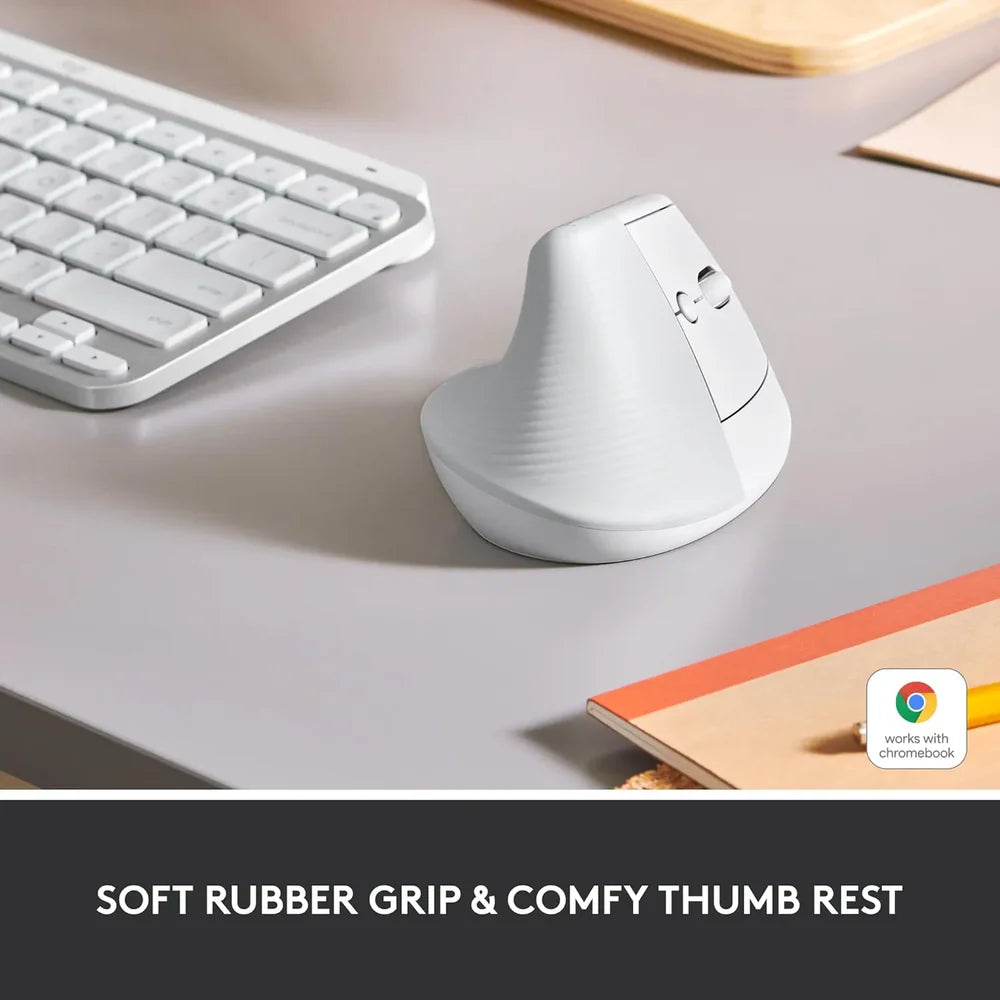 Logitech Lift Vertical Ergonomic Wireless + Bluetooth Mouse