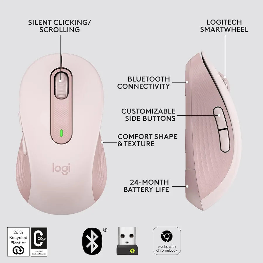 Logitech Signature M650 Wireless and Bluetooth Mouse