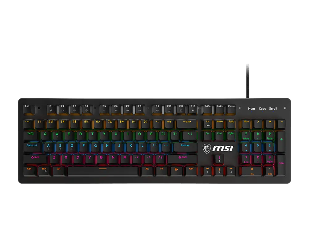MSI FORGE GK300 Wired RGB Mechanical Gaming Keyboard with Blue Switches