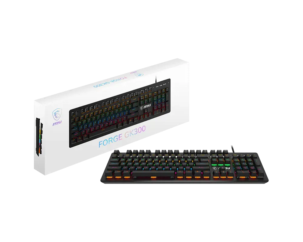 MSI FORGE GK300 Wired RGB Mechanical Gaming Keyboard with Blue Switches
