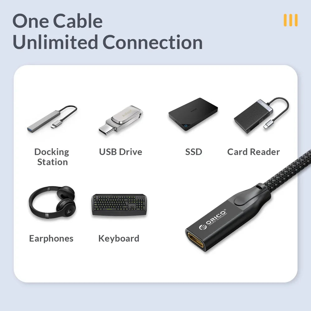 ORICO CY32-10 USB-C 3.2 Gen2x2 20Gbps Extension Data Cable