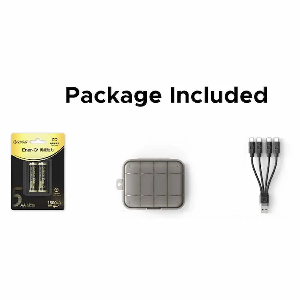 ORICO Ener-G EG5C 1.5V USB-C Rechargeable AA Batteries 2-Pack