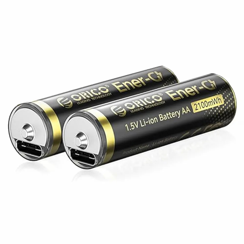 ORICO Ener-G EG5C 1.5V USB-C Rechargeable AA Batteries 2-Pack