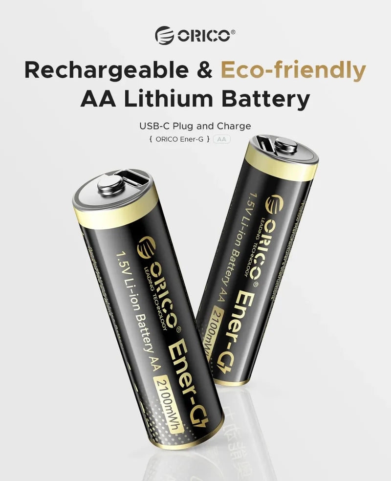 ORICO EG5C Ener-G 1.5V Li-ion AA Rechargeable Batteries 4-Pack