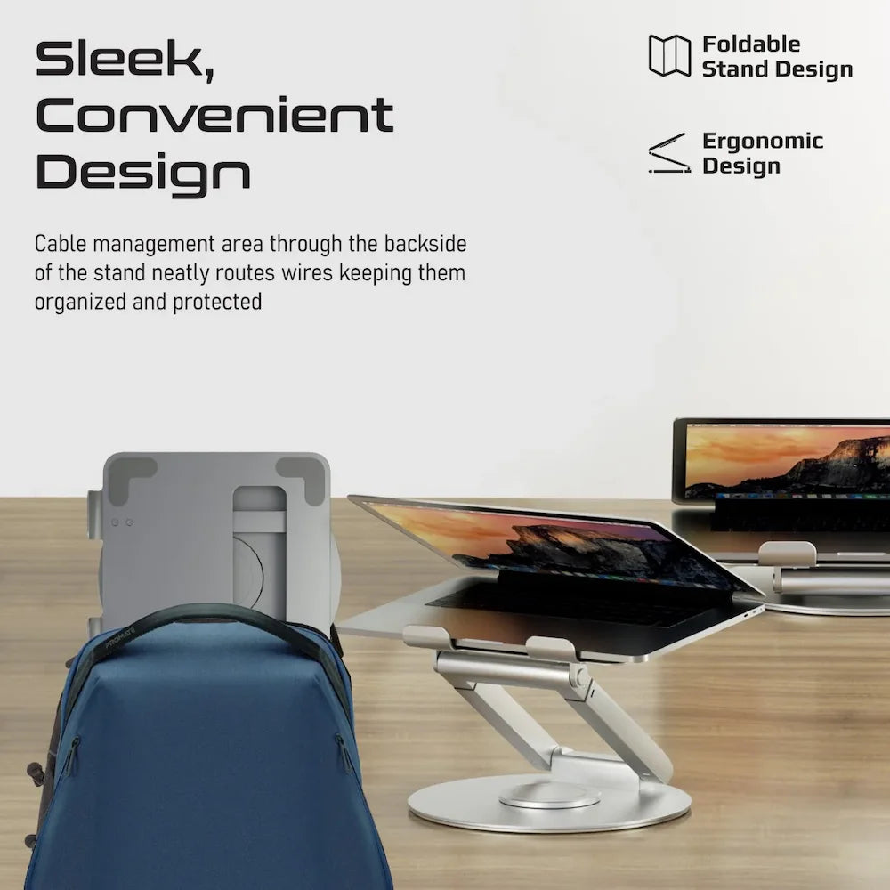 Promate DeskMate-6 Height Adjustable Laptop Stand with Heat Dissipation