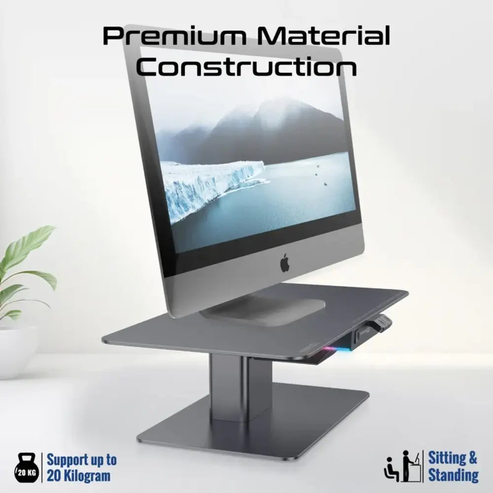 Promate Raizer Motorized Monitor & Laptop Stand with USB Hub