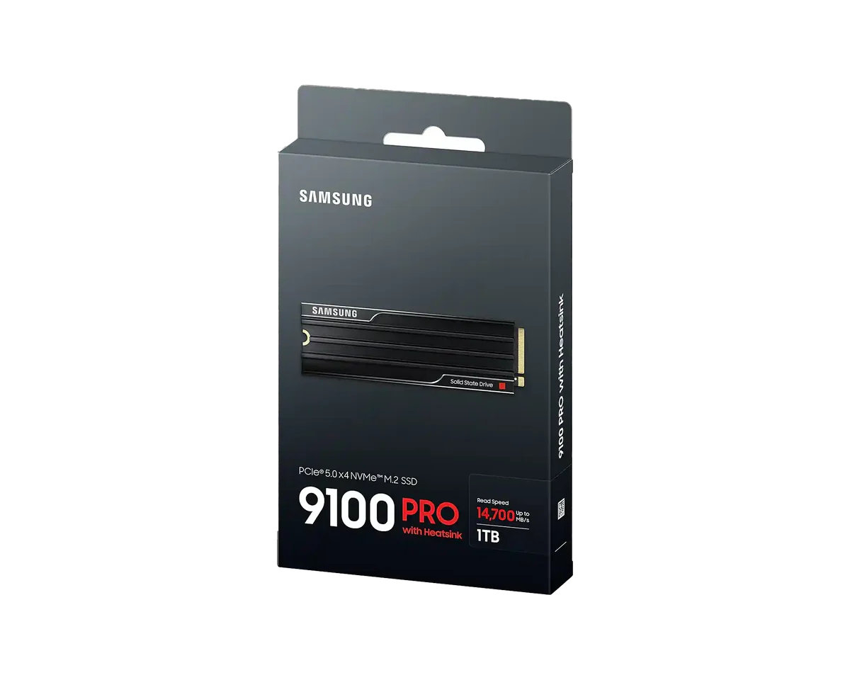 Samsung 9100 PRO 1TB PCIe Gen5 NVMe SSD with Heatsink