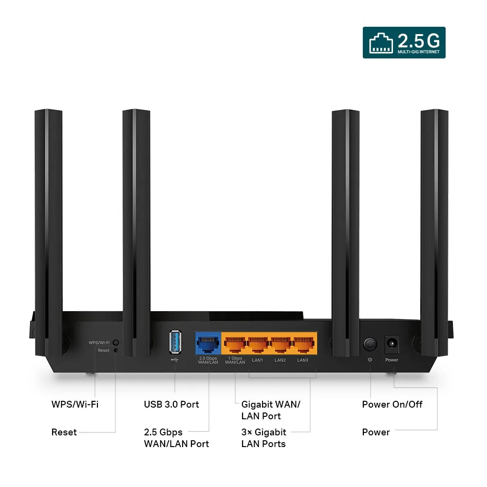 P-Link Archer AX55 Pro AX3000 Multi-Gigabit Wi-Fi 6 Router