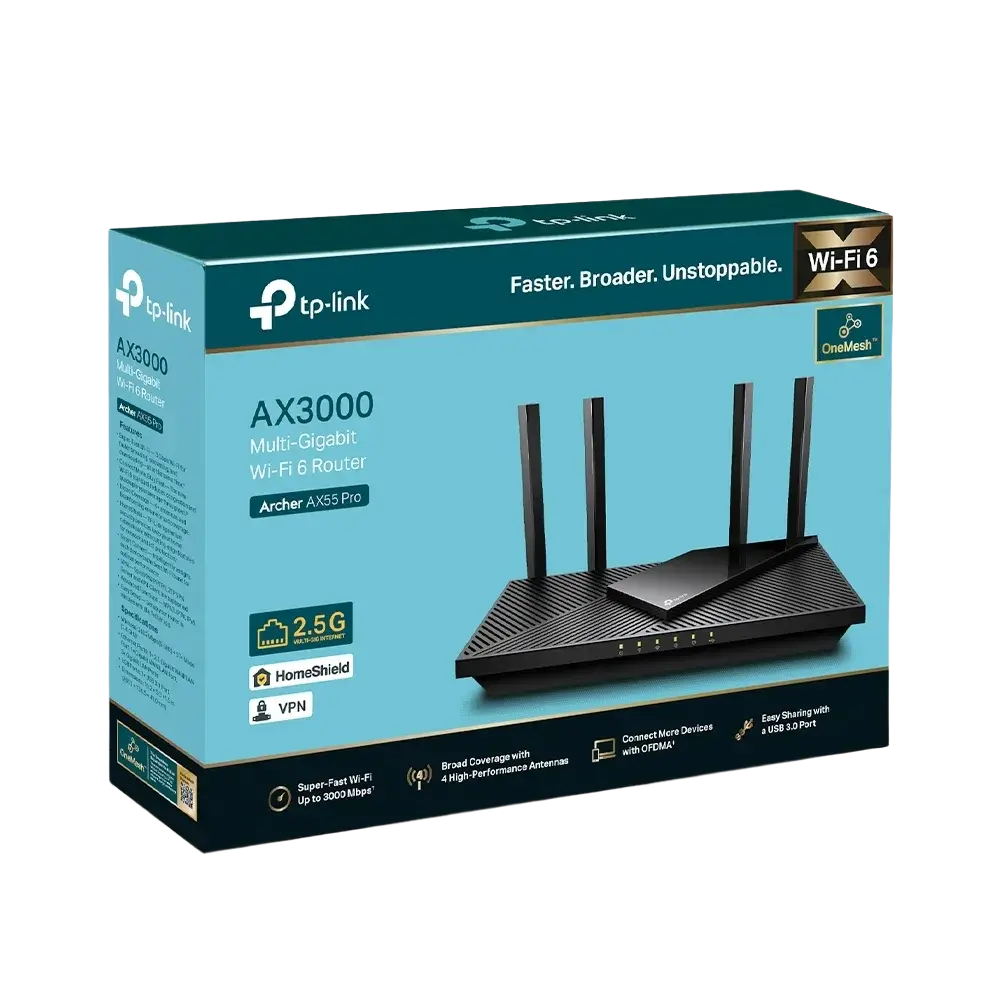 P-Link Archer AX55 Pro AX3000 Multi-Gigabit Wi-Fi 6 Router