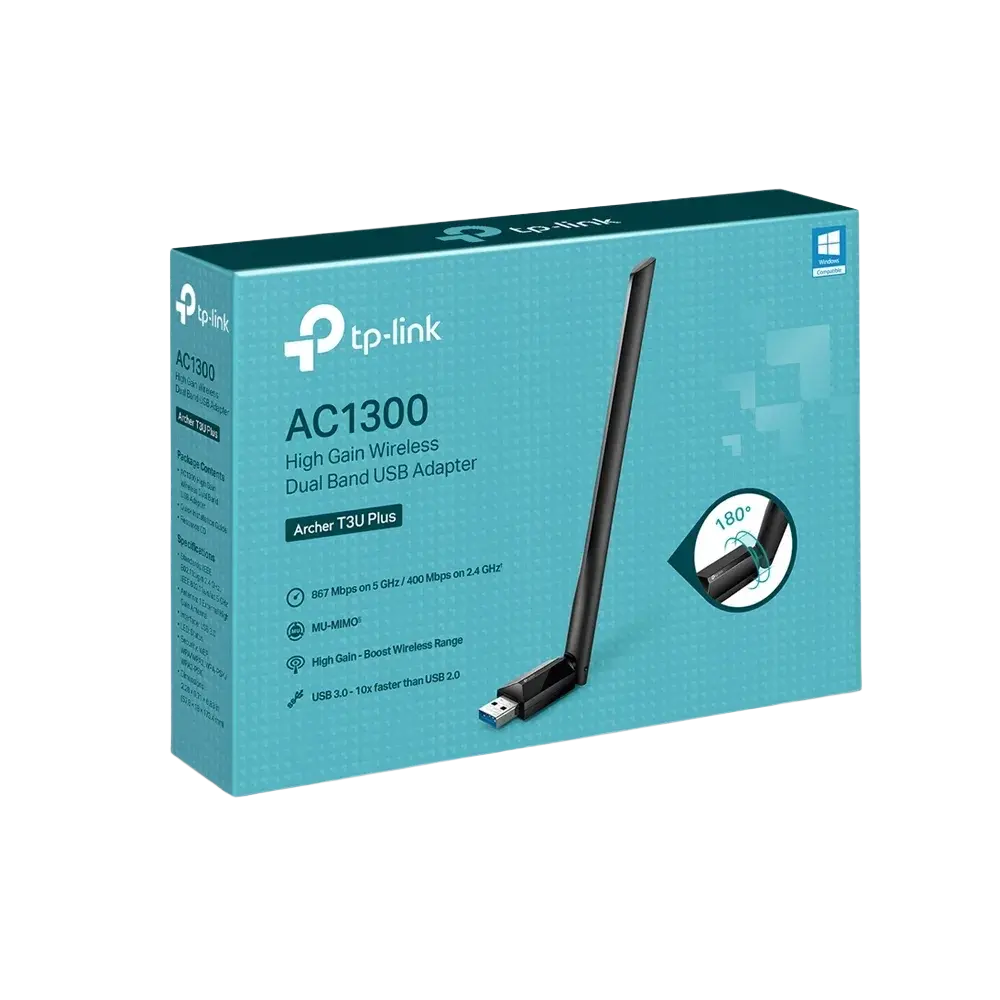 TP-Link Archer T3U Plus AC1300 High Gain Wireless Dual Band USB Adapter
