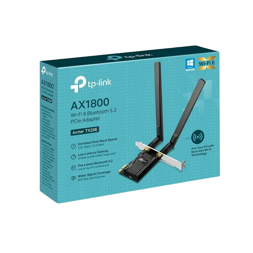 TP-Link Archer TX20E AX1800 AX1800 Wi-Fi 6 Bluetooth 5.2 PCIe Adapter