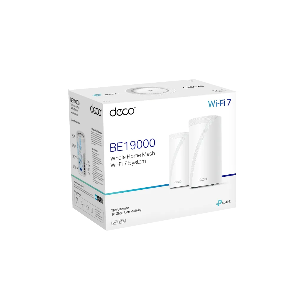 P-Link Deco BE85 BE19000 2-Pack Tri-Band Whole Home Mesh WiFi 7 System