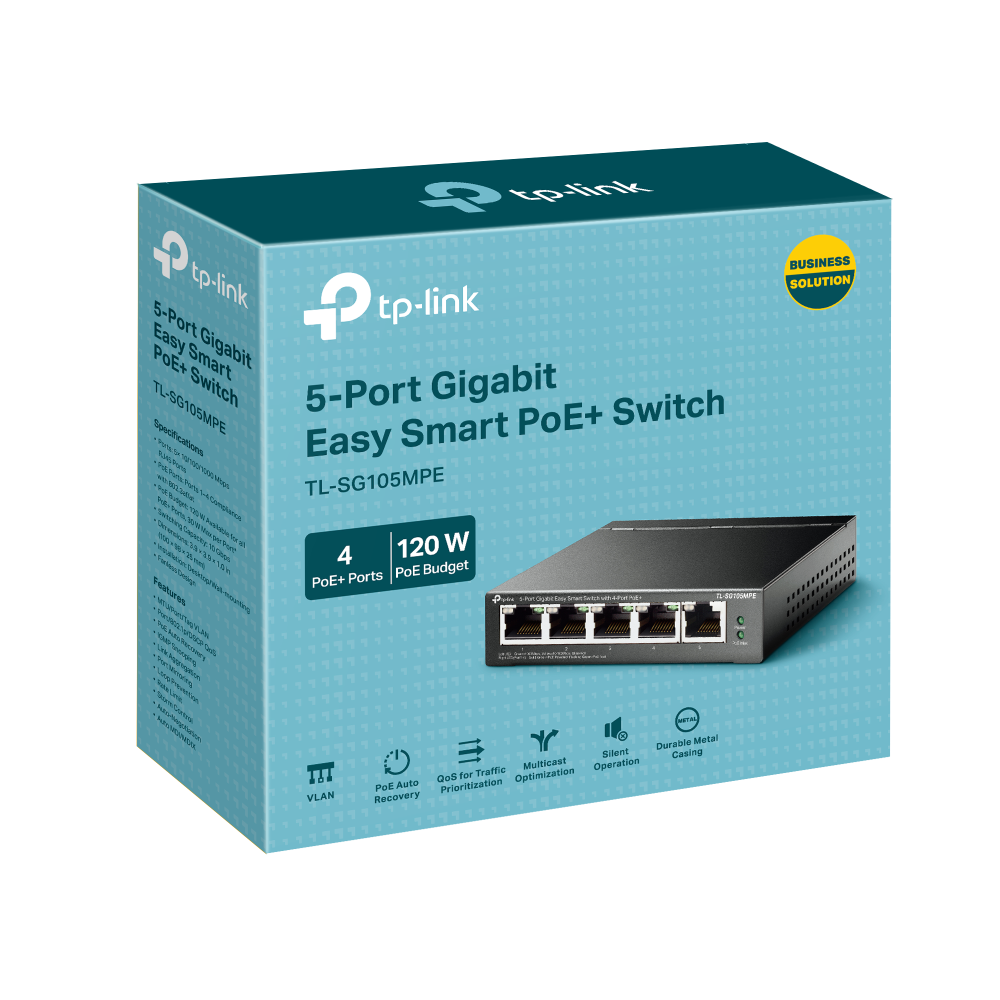TP-Link TL-SG105MPE 5-Port Gigabit Easy Smart PoE+ Switch