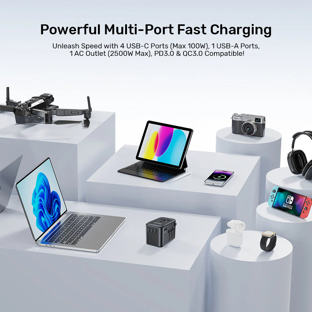 UNITEK GaN 100W Universal Travel Adapter