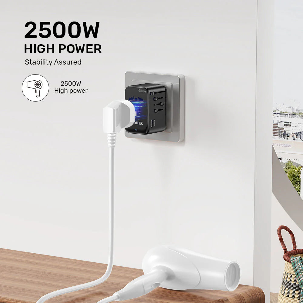 UNITEK GaN 100W Universal Travel Adapter