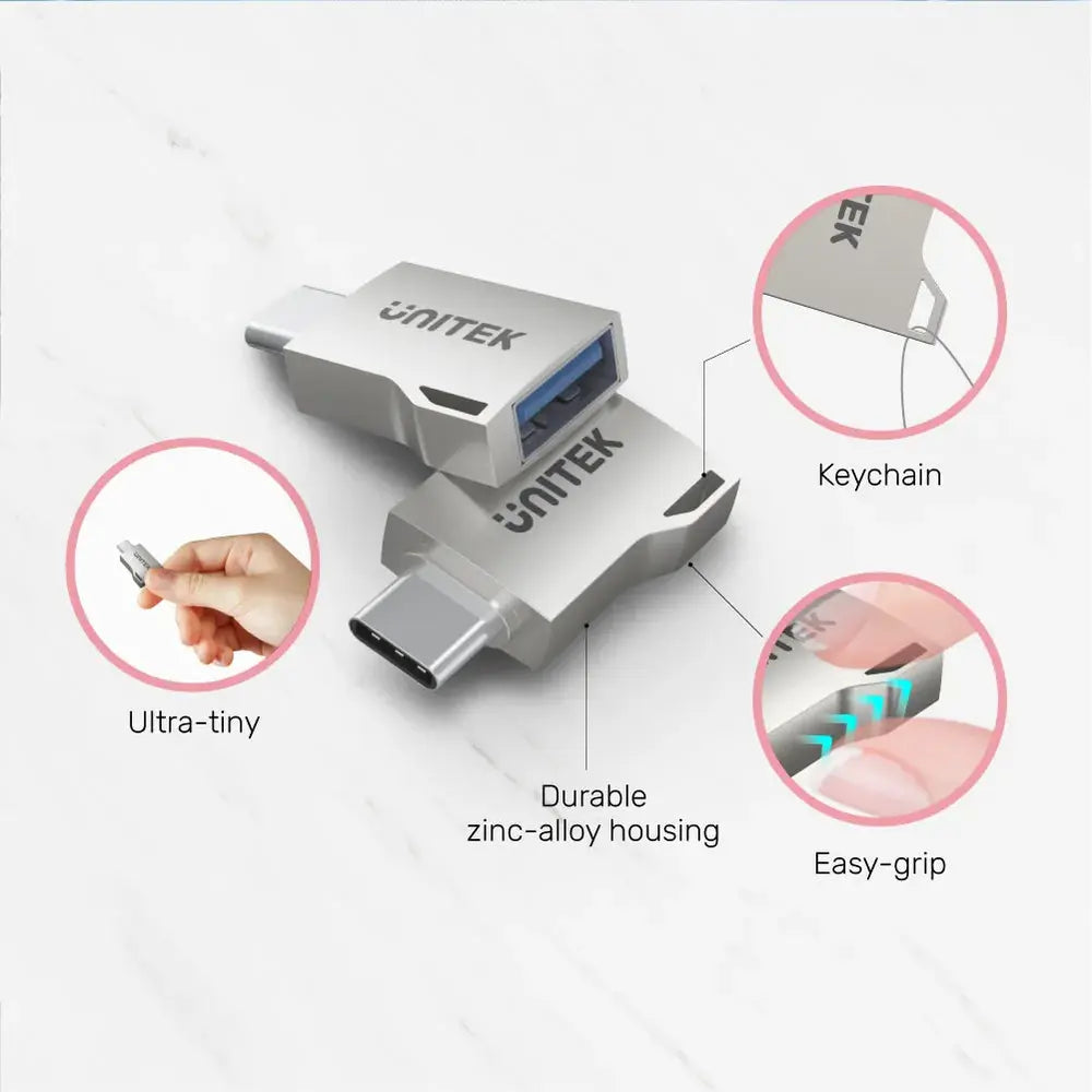 UNITEK A1025GNI USB-C to USB-A OTG Adapter