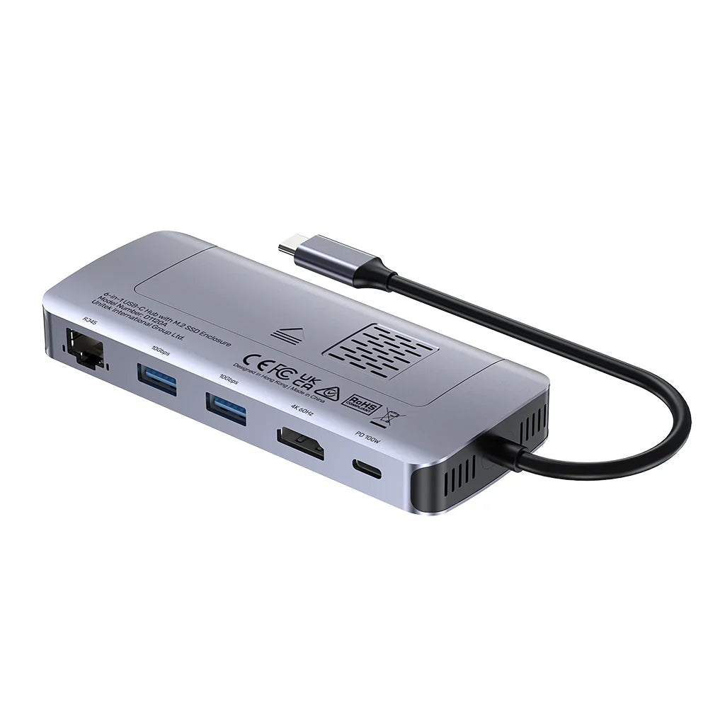 UNITEK D1120A01 6-in-1 USB-C Hub with M.2 SSD Enclosure