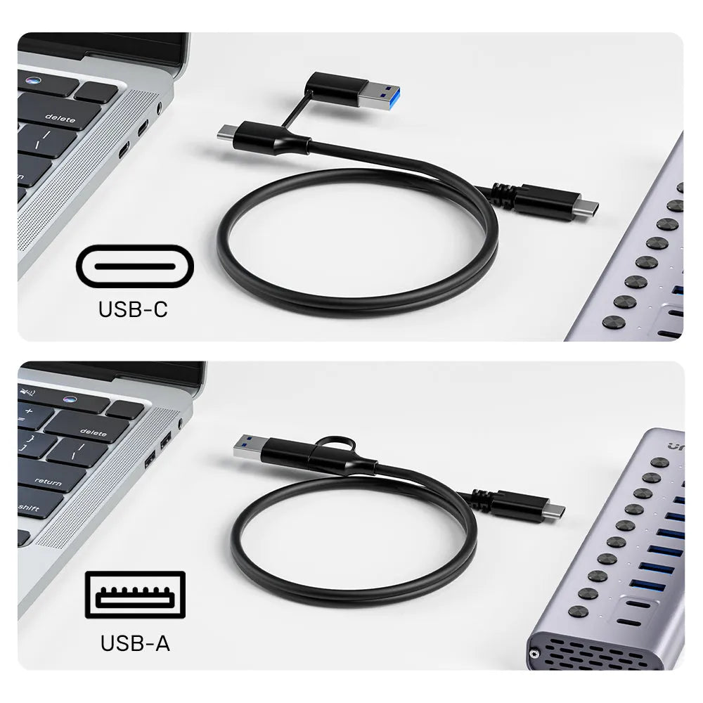 UNITEK H1315B 10-Port USB 5Gbps Hub with Individual Switches