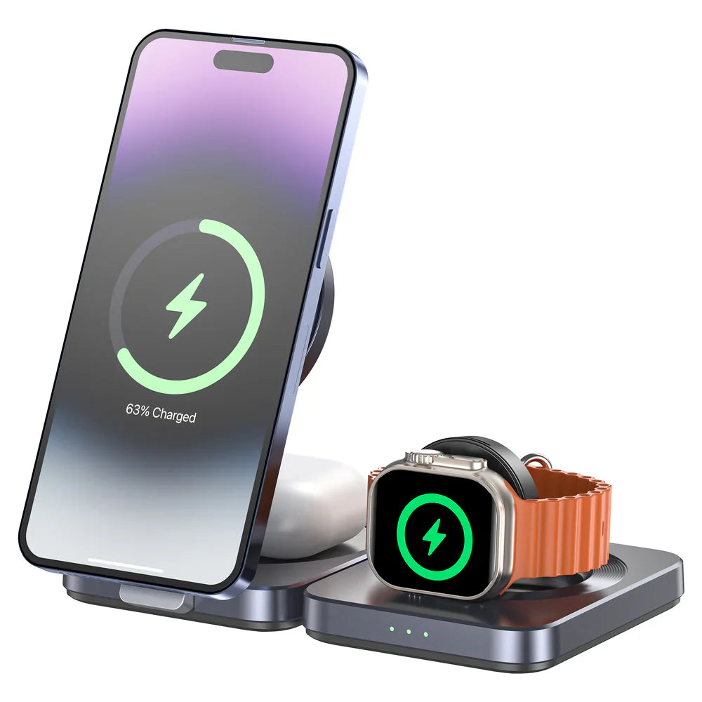 Unitek Qi2 Foldable 3-in-1 Wireless Charging Station