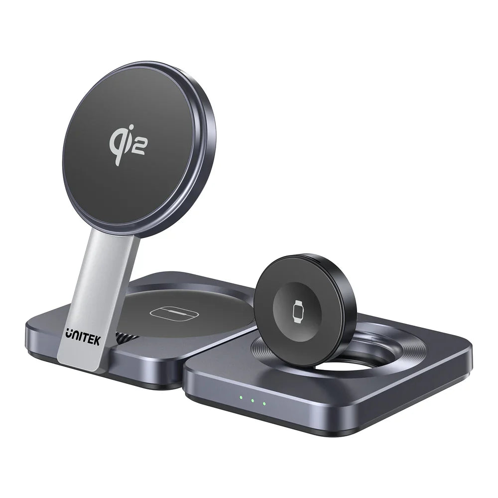 Unitek Qi2 Foldable 3-in-1 Wireless Charging Station