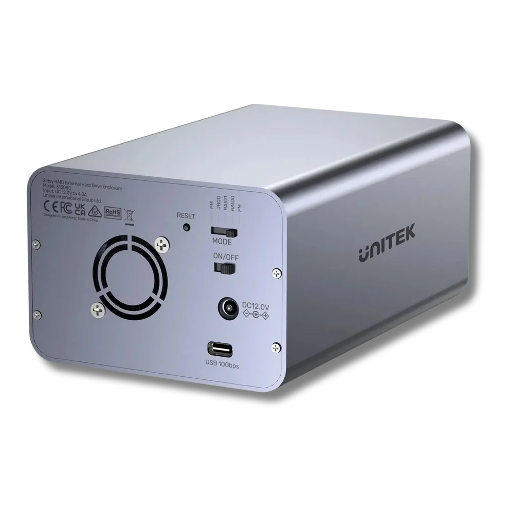 UNITEK S1308C 2-Bay USB-C RAID External Hard Drive Enclosure