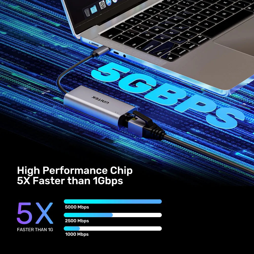 UNITEK U1343AGY01 USB-C to 5Gbps Ethernet Adapter
