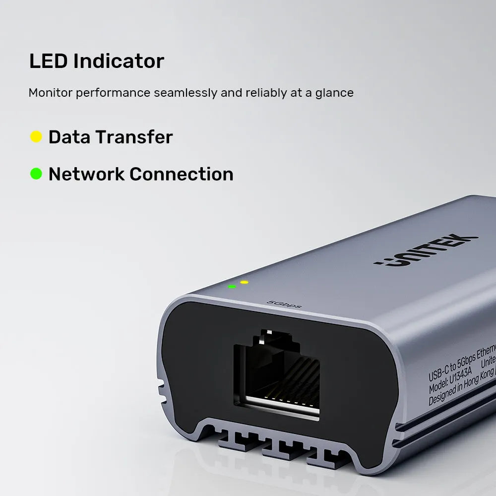 UNITEK U1343AGY01 USB-C to 5Gbps Ethernet Adapter