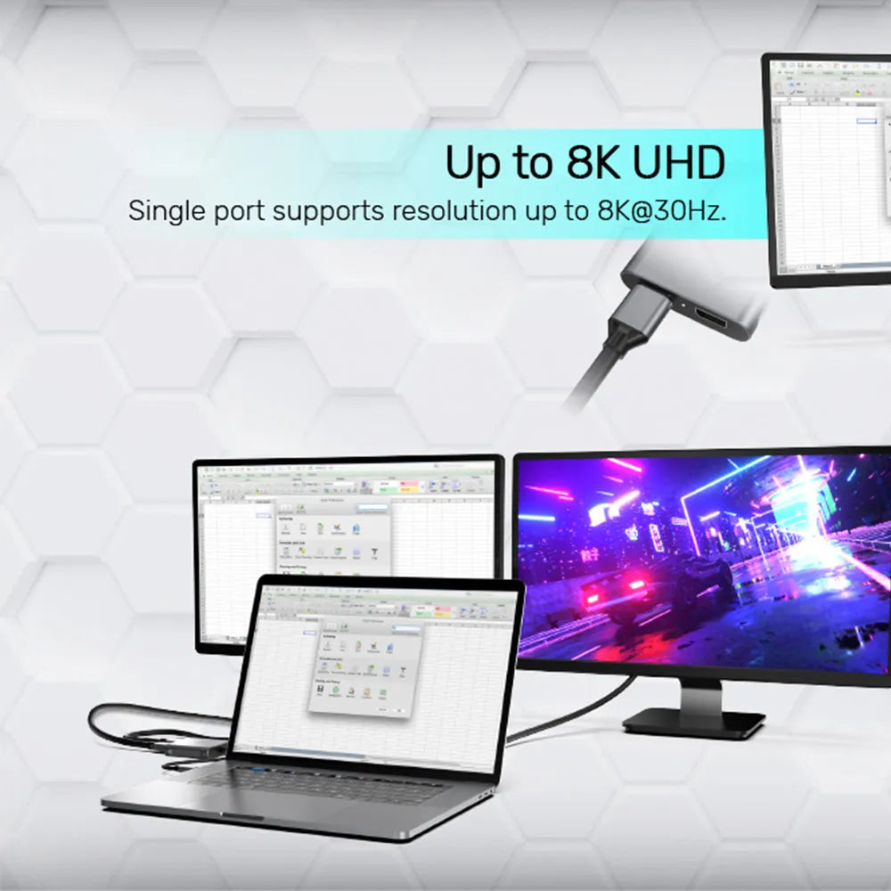 UNITEK V1404A USB-C to Dual DisplayPort Adapter Support MST