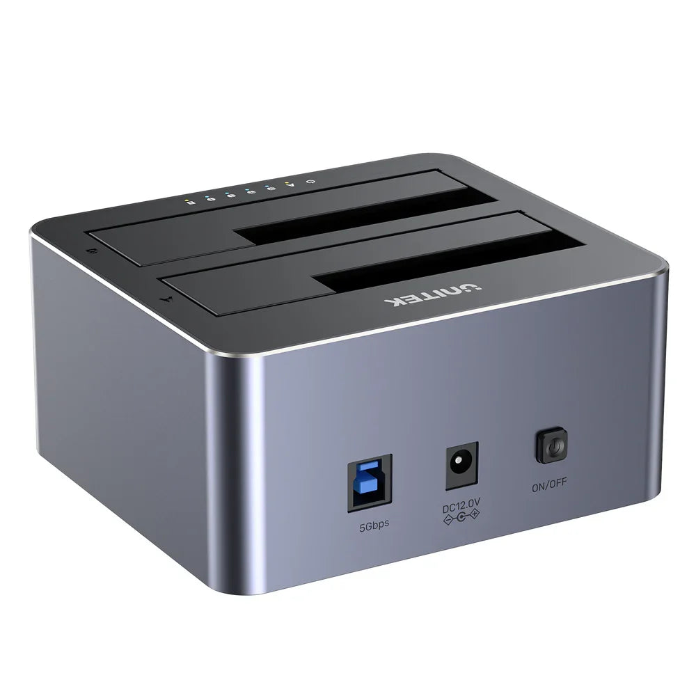 UNITEK Y-3026GY 5Gbps Dual-Bay SATA HDD/SSD Docking Station with Offline Clone
