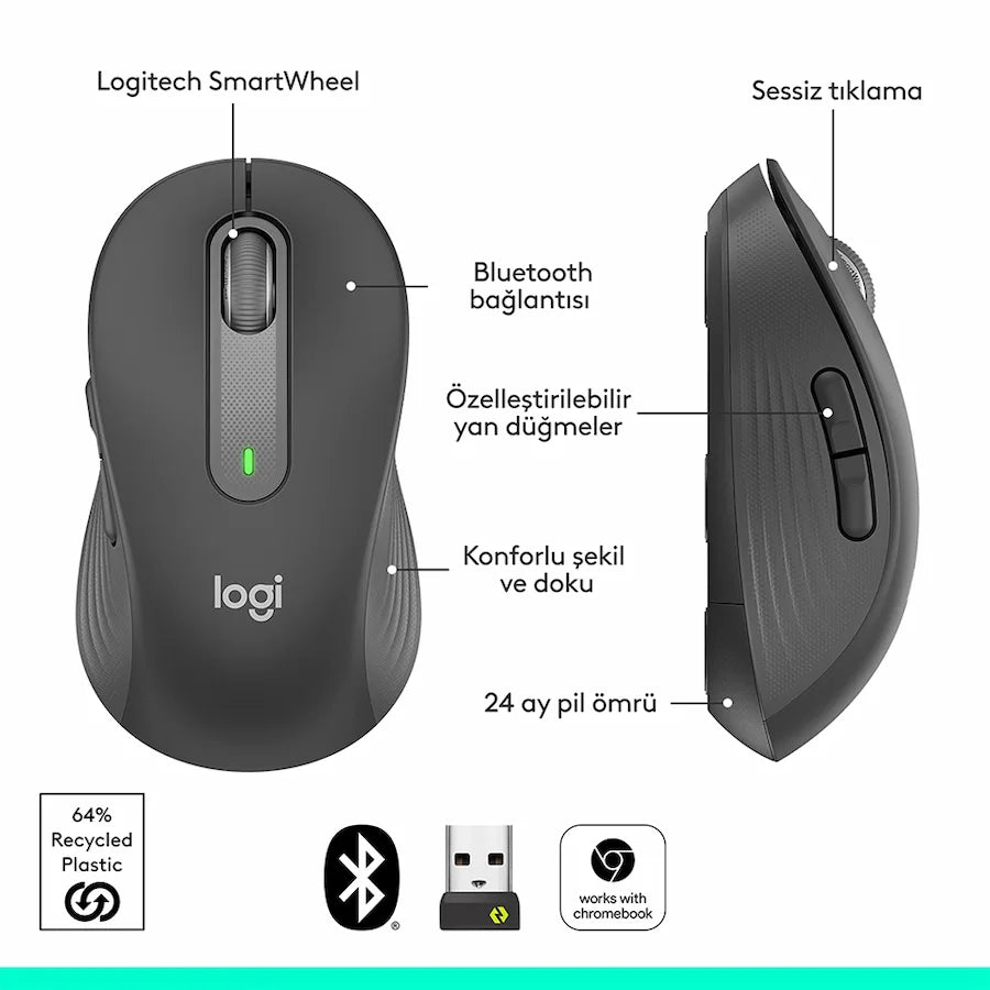 Logitech Signature M650 Wireless and Bluetooth Mouse