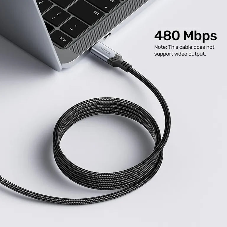 Unitek C14110GY braided USB-C cable close-up