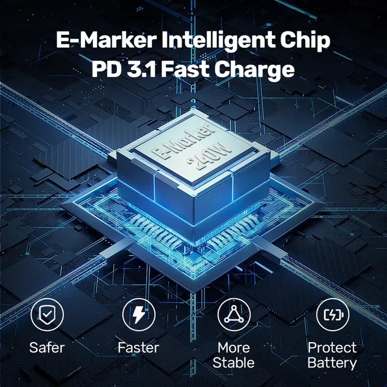 Unitek USB-C cable with E-Marker chipset feature image