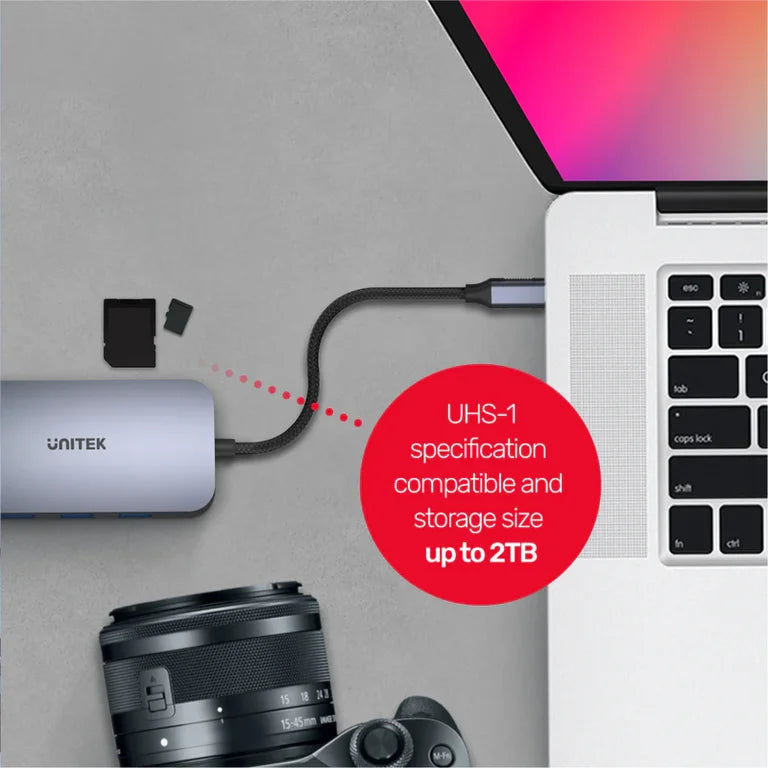 Unitek D1071A USB C Hub 9 in 1 HDMI RJ45 100W PD