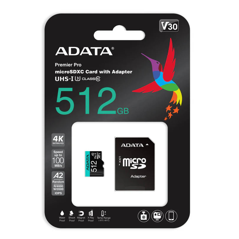 ADATA Premier Pro microSDXC UHS I Memory Card SD 6.0 Adapter Included