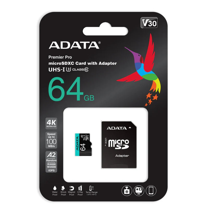 ADATA Premier Pro microSDXC UHS I Memory Card SD 6.0 Adapter Included