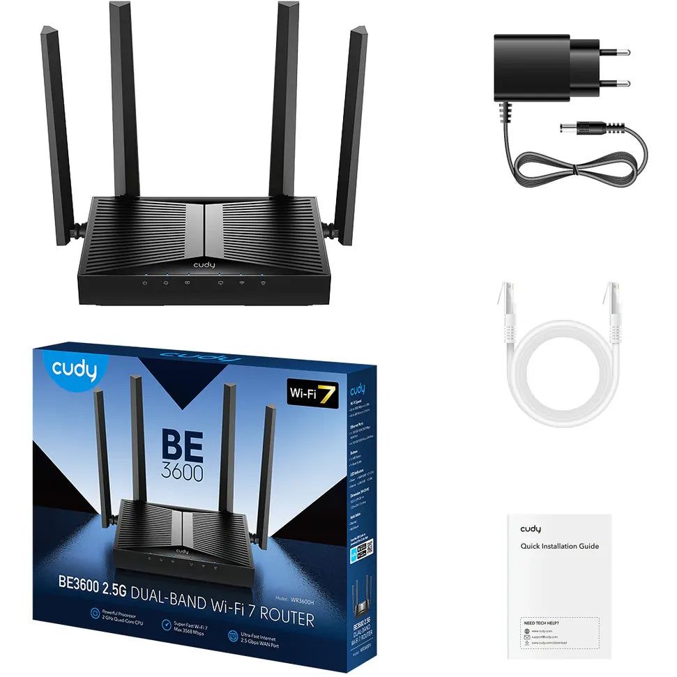 Cudy WR3600H BE3600 Dual-Band Wi-Fi 7 Router