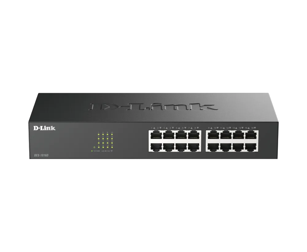 D-Link DES-1016D 16-Port Fast Ethernet Unmanaged Desktop Switch
