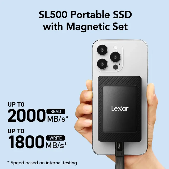 Lexar SL500 2000MB/s Portable SSD with Magnetic Set
