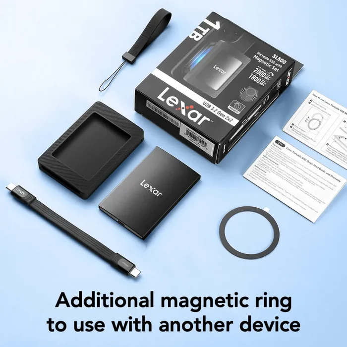 Lexar SL500 2000MB/s Portable SSD with Magnetic Set